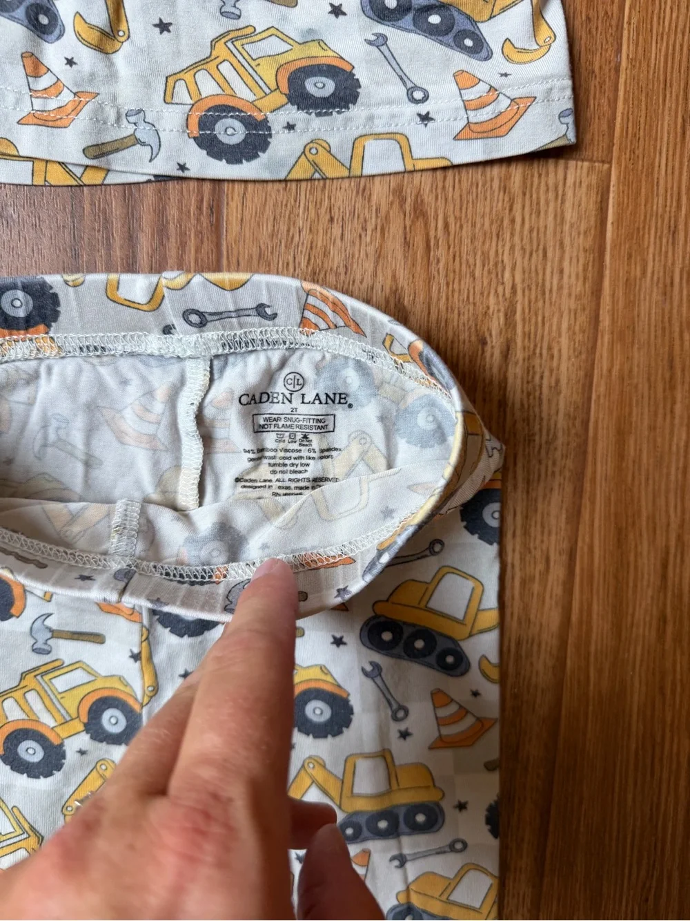 Caden Lane Yellow & Gray Construction Pajama Set